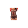 Bodystocking en résille noire style infirmière avec menottes - Mapalé